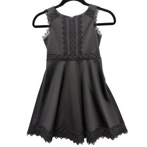 Rare Editions Black Sleeveless‎ Lace Trim Dress Girl's Size 7